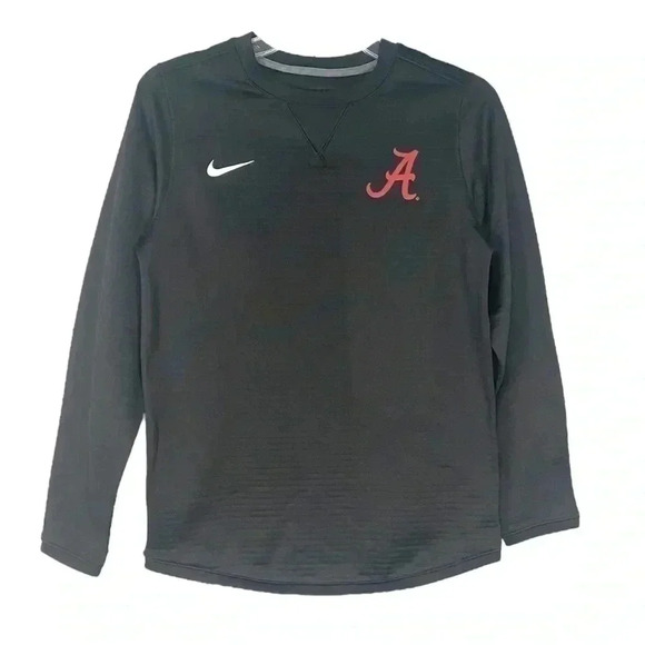 NWOT Nike Crimson Bama Roll Tide Black Textured Pullover Sweatshirt - Picture 1 of 5